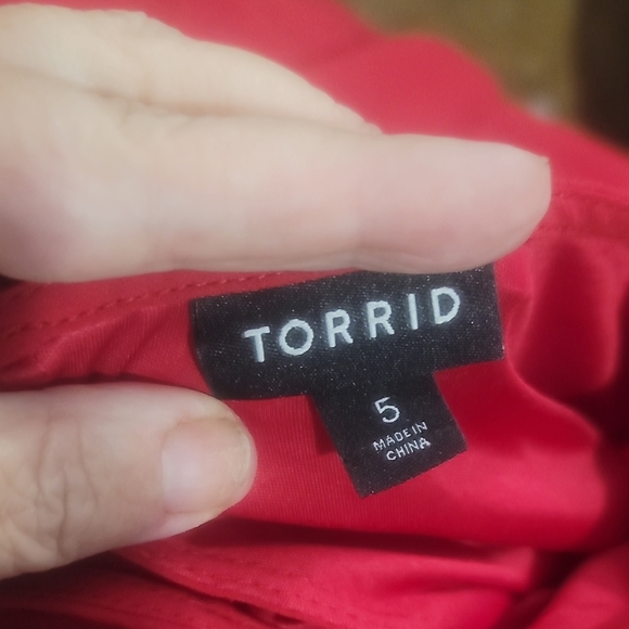 Torrid jester red embroidered georgette peplum long sleeve blouse 28 - Picture 2 of 12